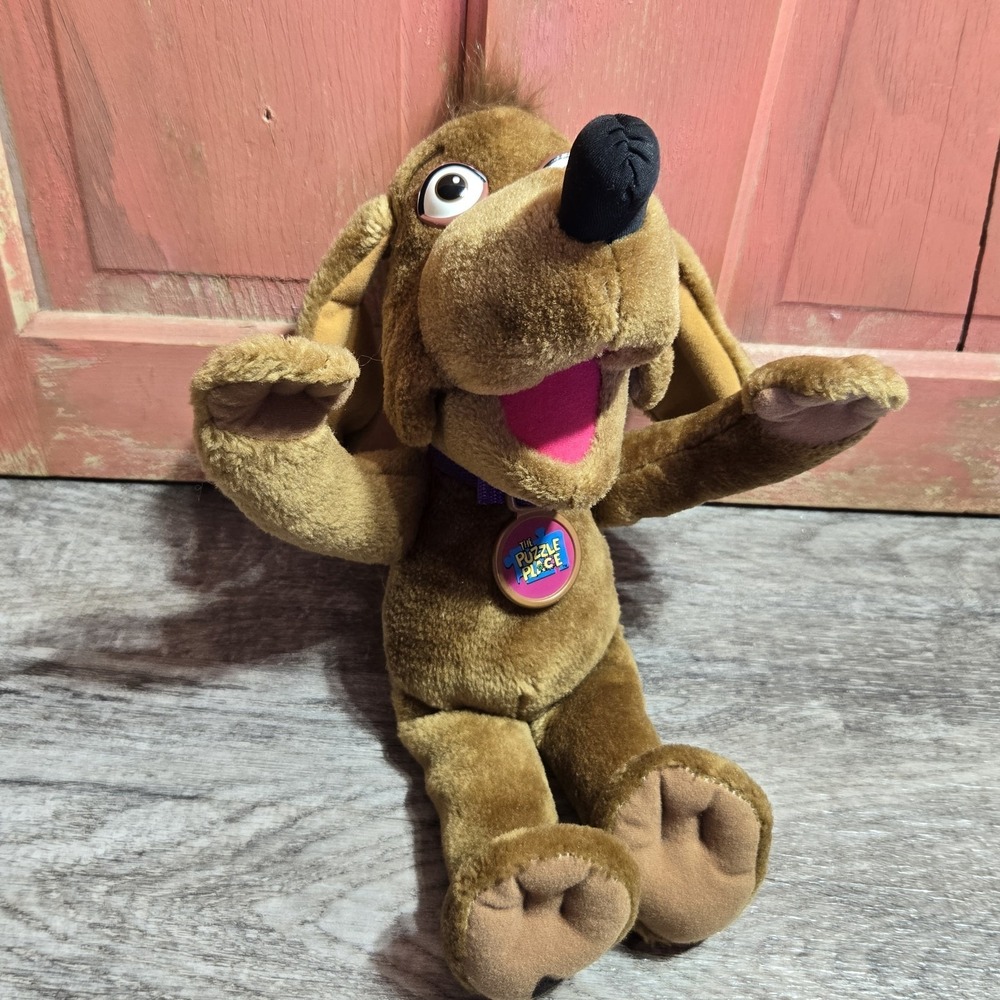 Vintage 1994 Fisher Price The Puzzle Place Brown NUZZLE THE DOG Plush 14"